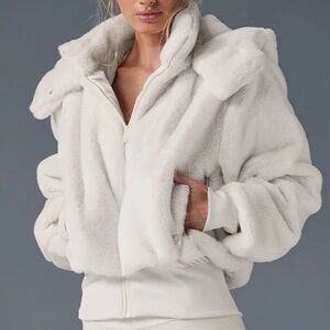 Alo Yoga Foxy Faux Fur Jacket, Ivory
